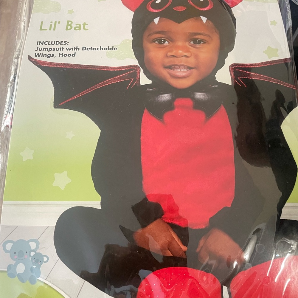 Lil' Bat Kids Costume - Red and Black